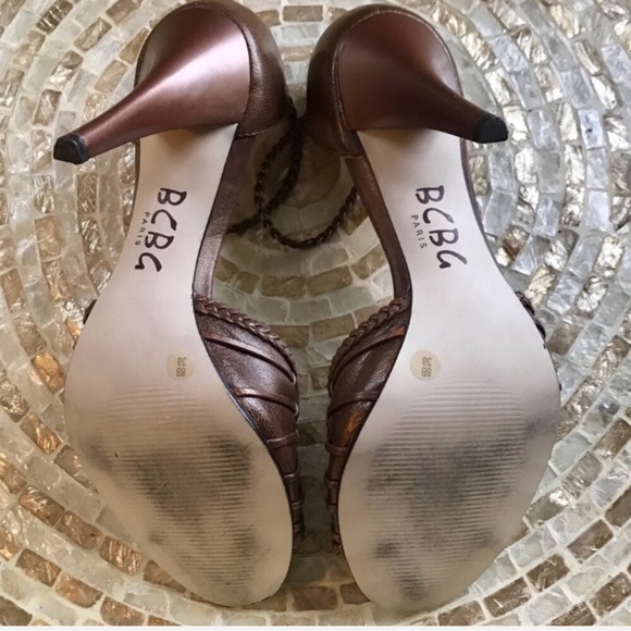 BCBG Paris - peep toe heeled sandal bronze brown - Picture 7 of 8